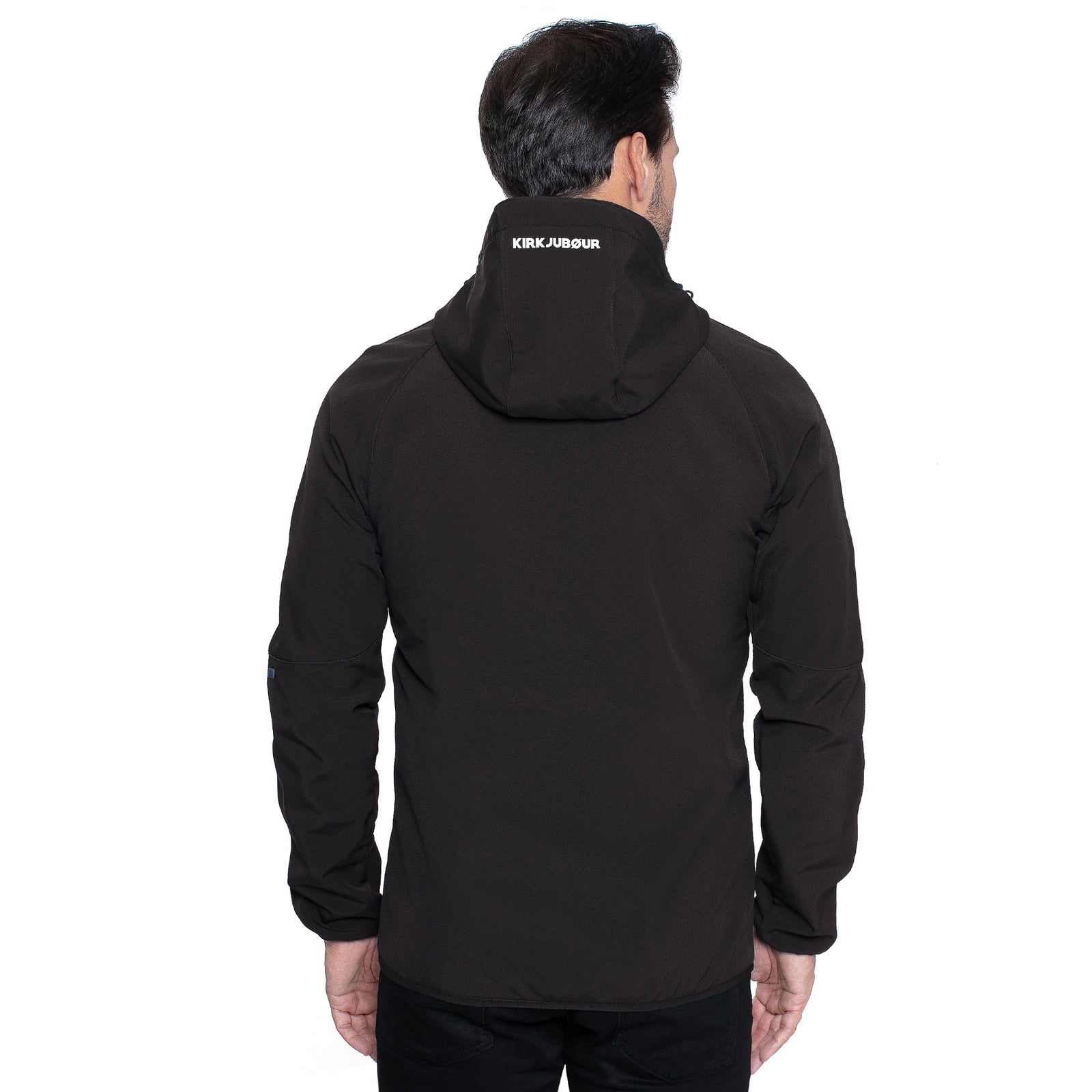KIRKJUBØUR® "Njordr" Softshelljack voor heren 10.000 mm waterkolom zwart/lichtgrijs