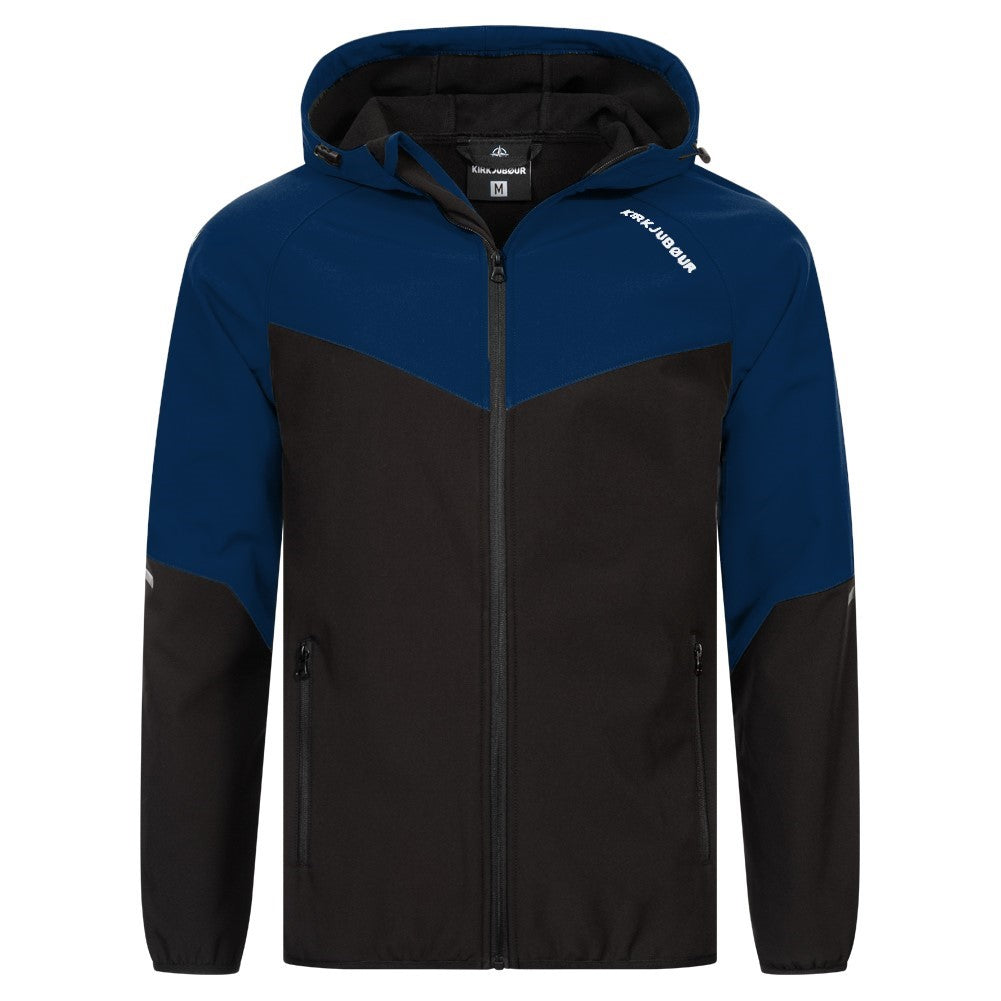 KIRKJUBØUR® "Njordr" Softshelljas voor heren 10.000 mm waterkolom navy/zwart