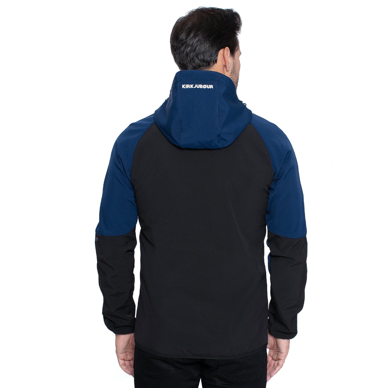 KIRKJUBØUR® "Njordr" Softshelljas voor heren 10.000 mm waterkolom navy/zwart