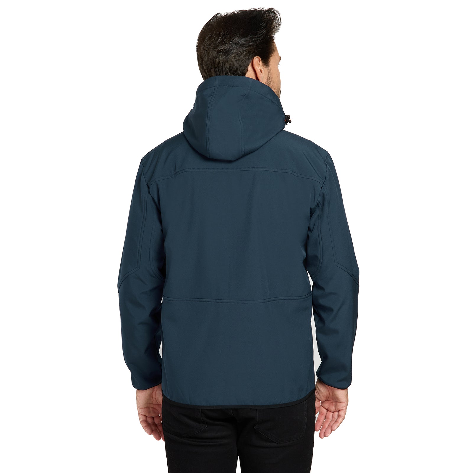 KIRKJUBØUR® "Alvik" Softshelljack voor heren 10.000 mm waterkolom marine/oranje
