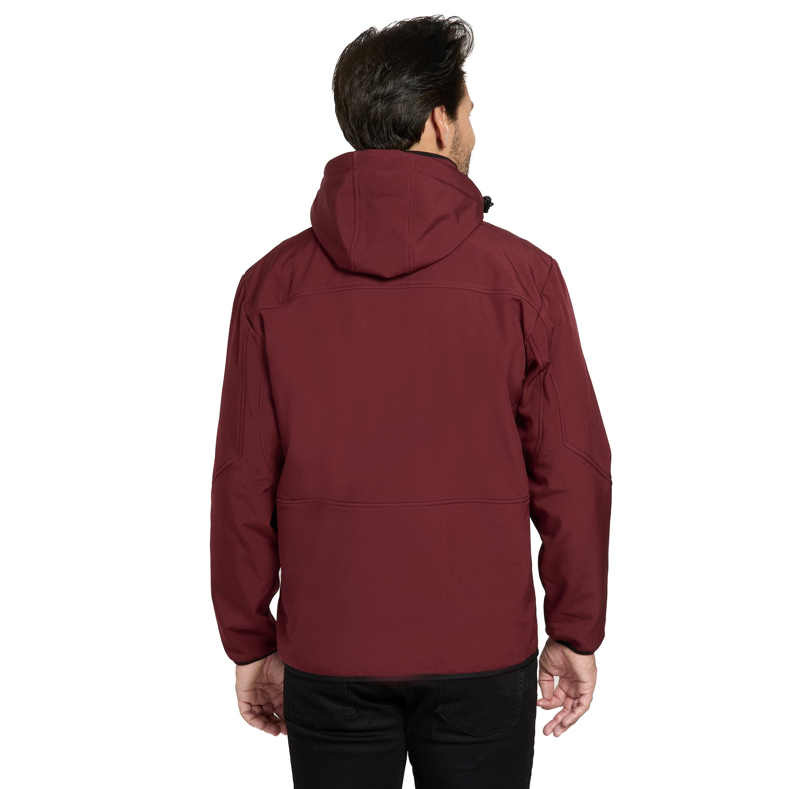 KIRKJUBØUR® "Alvik" Softshelljack voor heren 10.000 mm waterkolom donkerrood/zwart