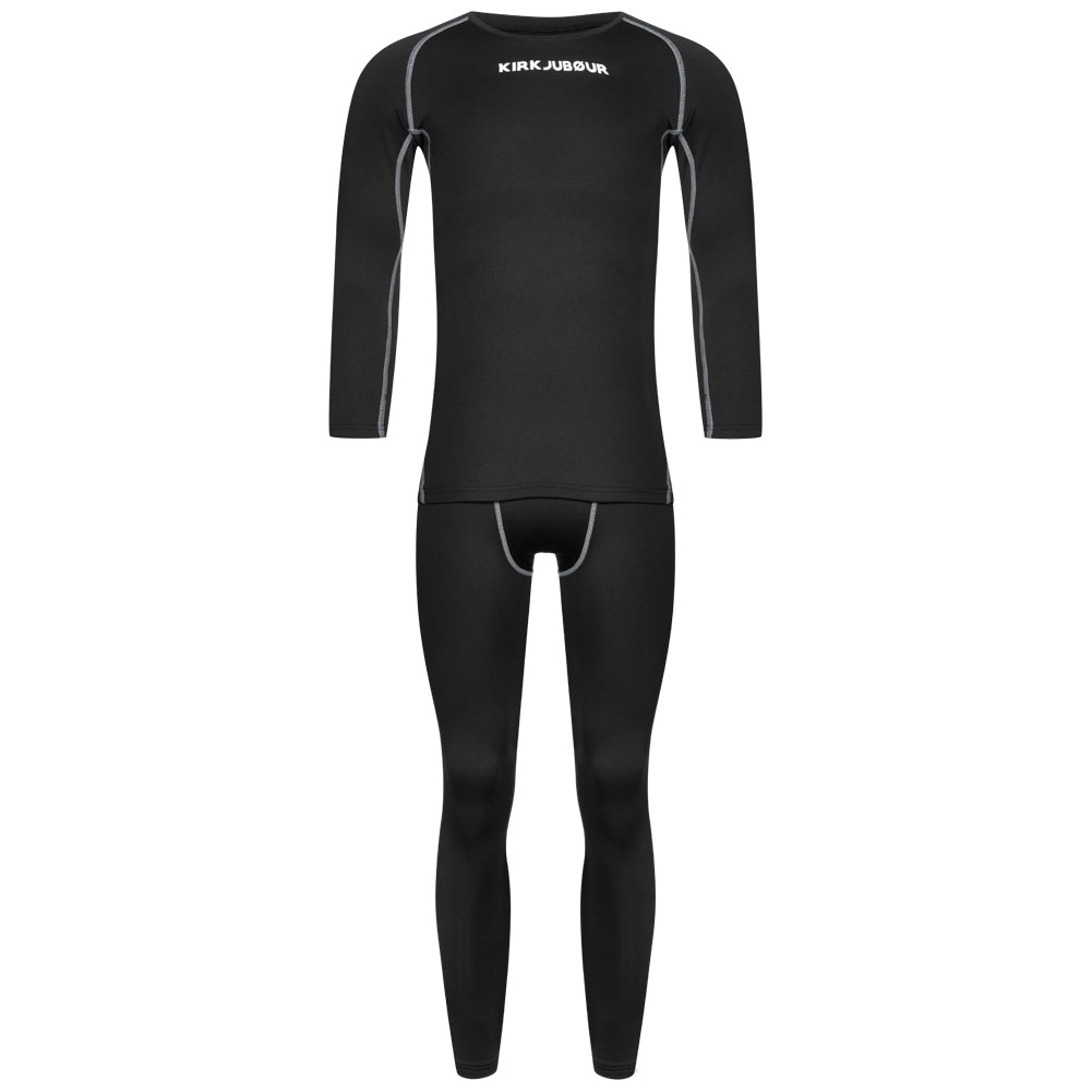 KIRKJUBÃUR Â® "Hafjall" Heren Thermisch ondergoed 2-delige set zwart