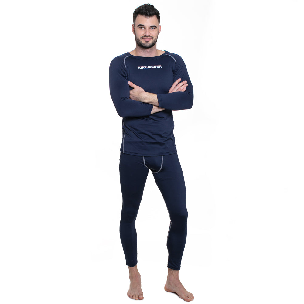 KIRKJUBÃUR Â® "Hafjall" Heren Thermisch ondergoed 2-delige set blauw