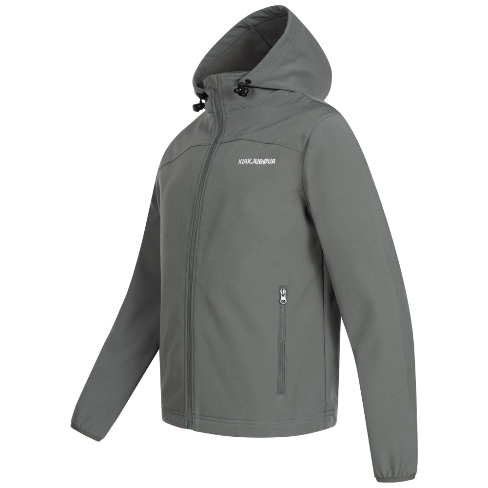 KIRKJUBØUR® "Hestur" Softshelljack voor heren 10.000 mm waterkolom grijs