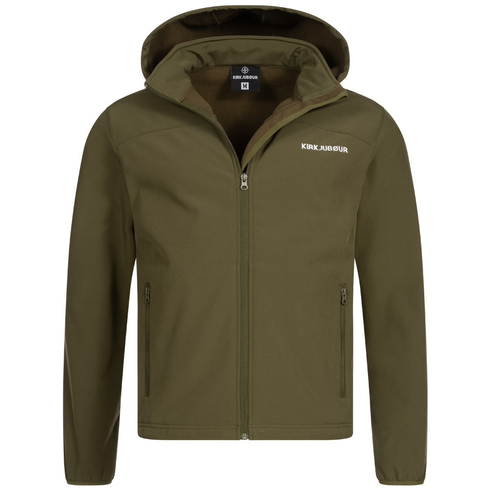 KIRKJUBØUR® "Hestur" Softshelljack voor heren 10.000 mm waterkolom kaki bruin
