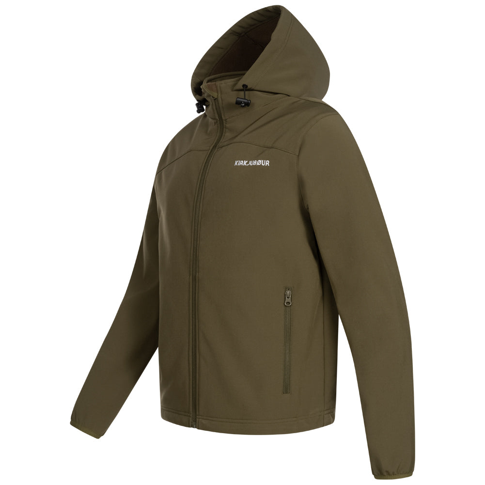 KIRKJUBØUR® "Hestur" Softshelljack voor heren 10.000 mm waterkolom kaki bruin