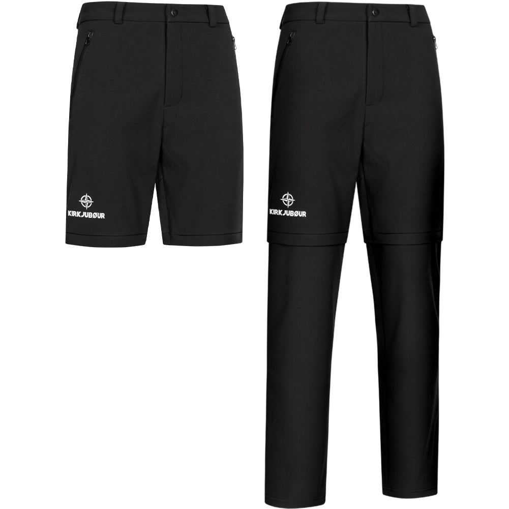 KIRKJUBØUR® Zip-Off Heren 2-in-1 Trekking Wandelbroek zwart
