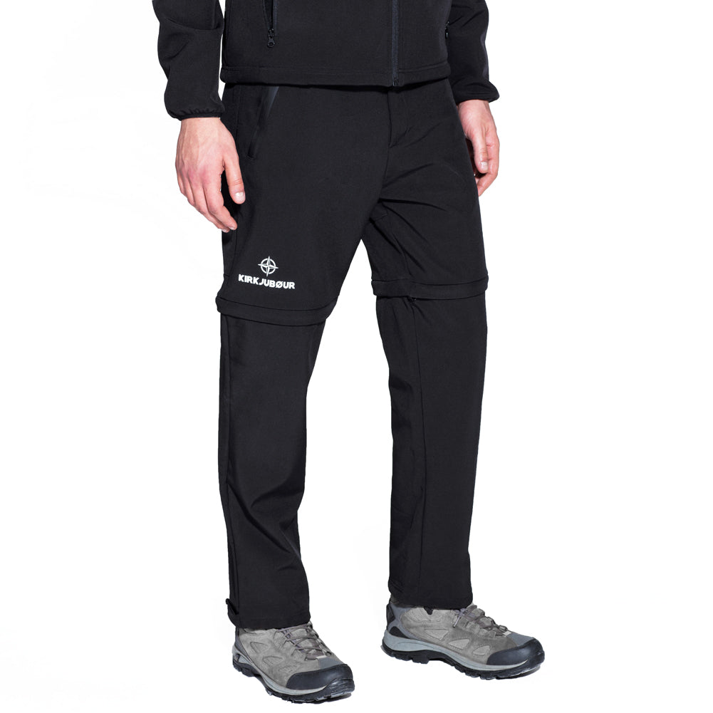 KIRKJUBØUR® Zip-Off Heren 2-in-1 Trekking Wandelbroek zwart