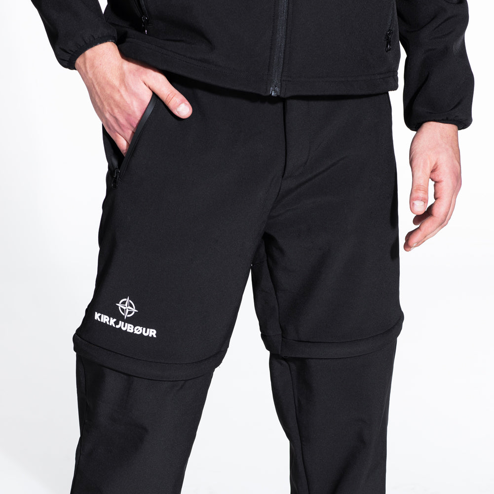 KIRKJUBØUR® Zip-Off Heren 2-in-1 Trekking Wandelbroek zwart
