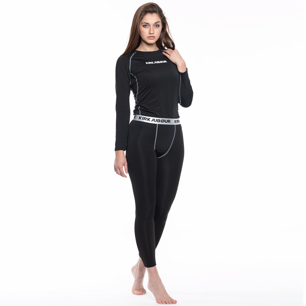 KIRKJUBØUR® "Hafjall" Thermisch ondergoed set voor dames 2-delig zwart