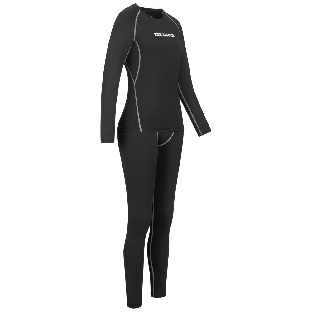 KIRKJUBØUR® "Hafjall" Thermisch ondergoed set voor dames 2-delig zwart