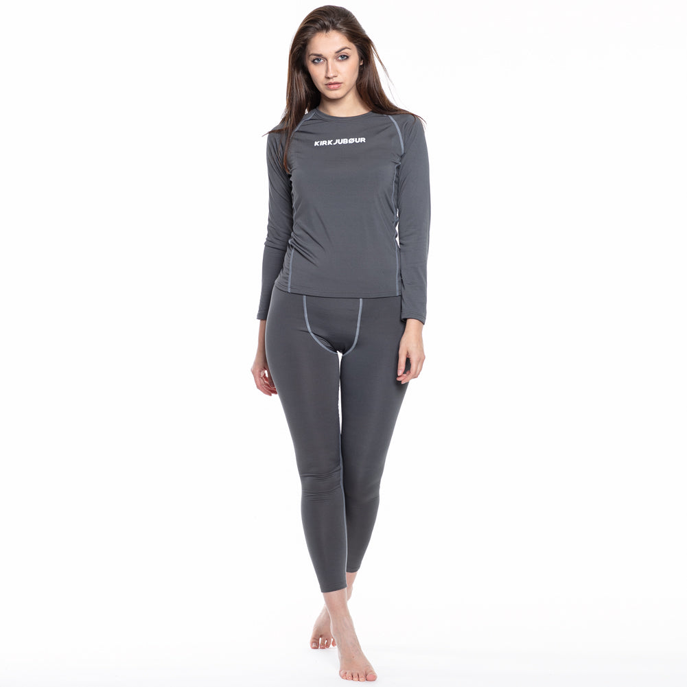 KIRKJUBØUR® "Hafjall" Thermisch ondergoed set voor dames 2-delig grijs