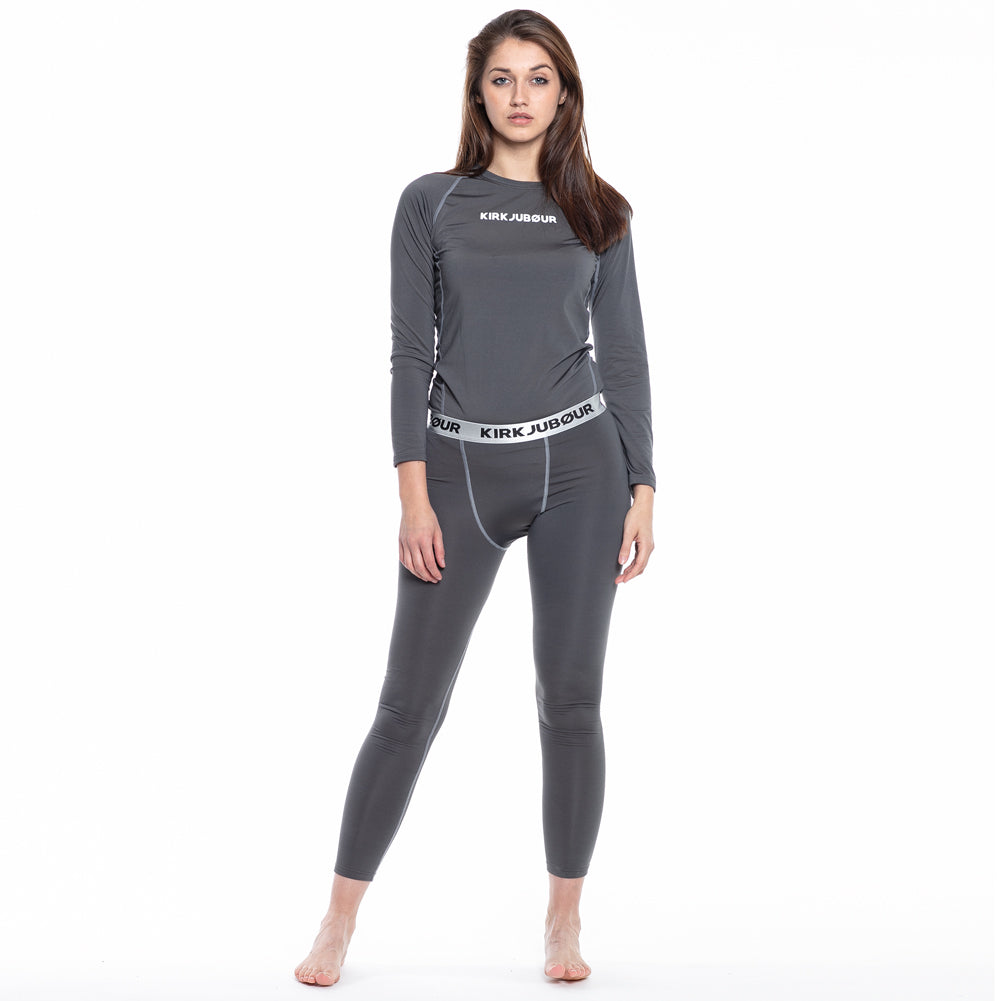 KIRKJUBØUR® "Hafjall" Thermisch ondergoed set voor dames 2-delig grijs