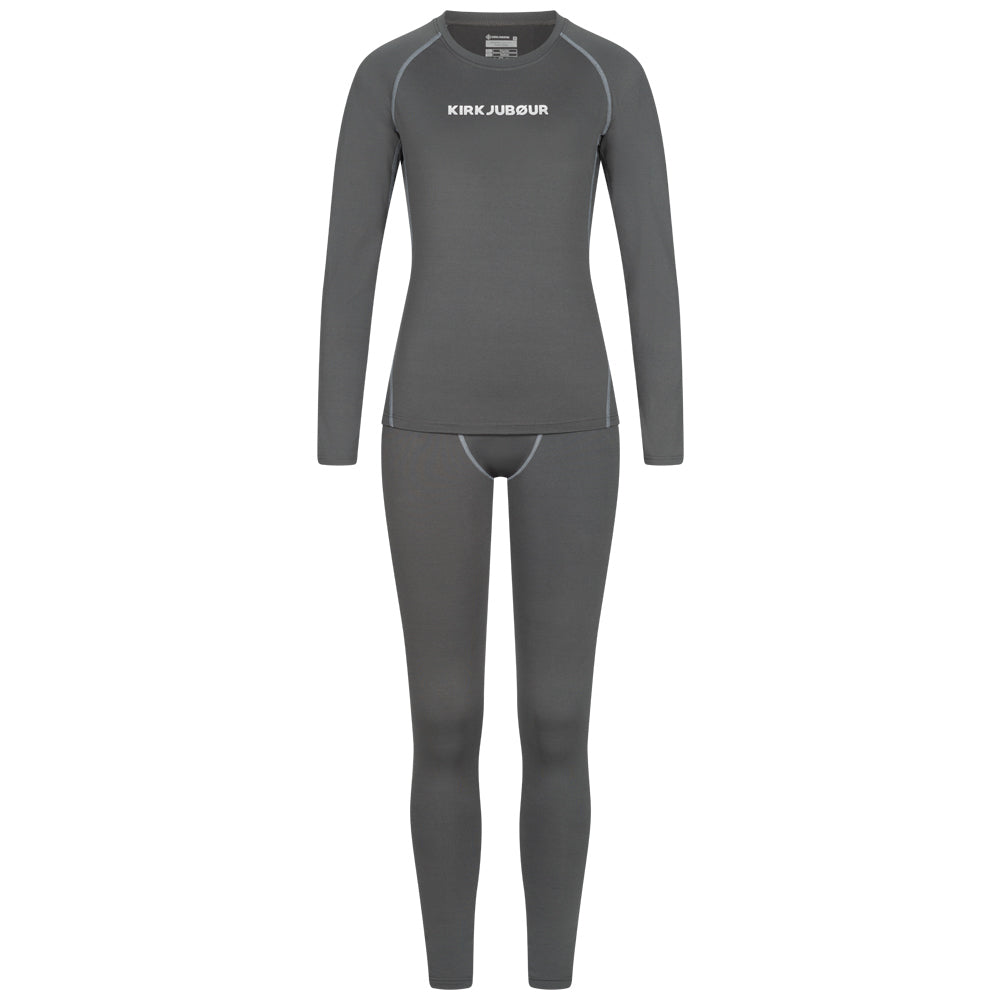 KIRKJUBØUR® "Hafjall" Thermisch ondergoed set voor dames 2-delig grijs