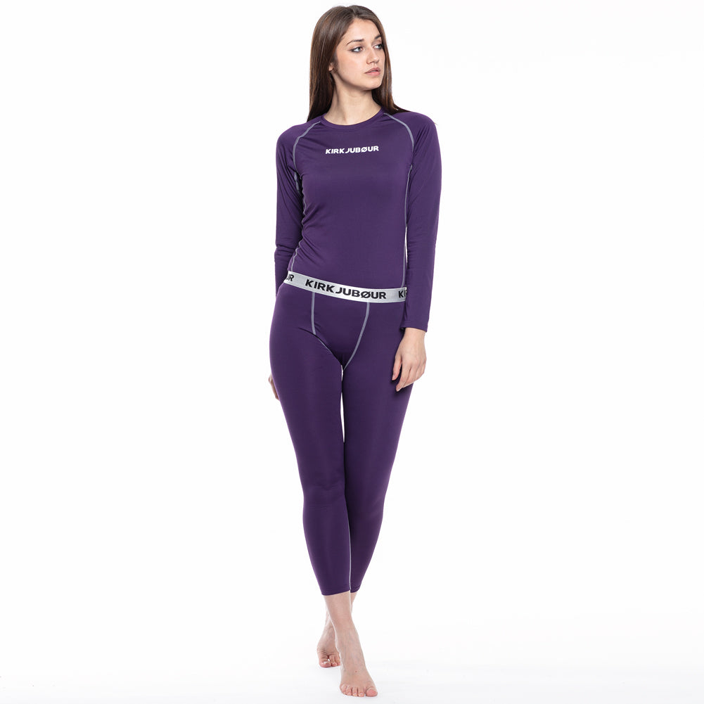 KIRKJUBØUR® "Hafjall" Thermisch ondergoedset voor dames, 2-delig, lila