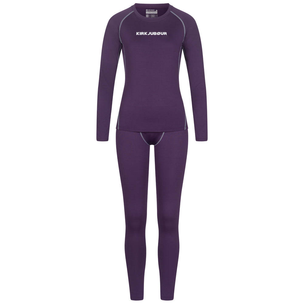 KIRKJUBØUR® "Hafjall" Thermisch ondergoedset voor dames, 2-delig, lila
