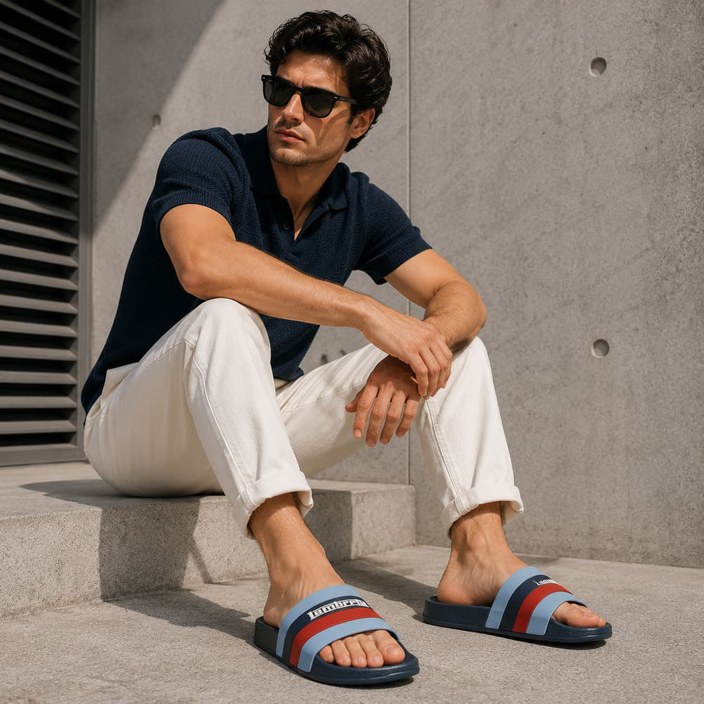 Lambretta Prince heren badslippers navy LAM0031-P13