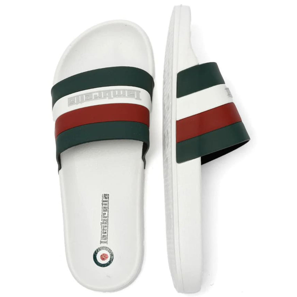 Lambretta Prince Heren Badslippers white/green LAM0031-X07