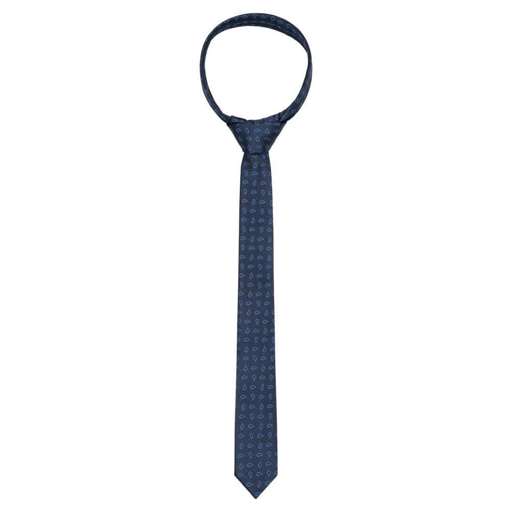 Lambretta Paisley Heren Gebreide Stropdas en Pochet LAMAW2315-NAVY