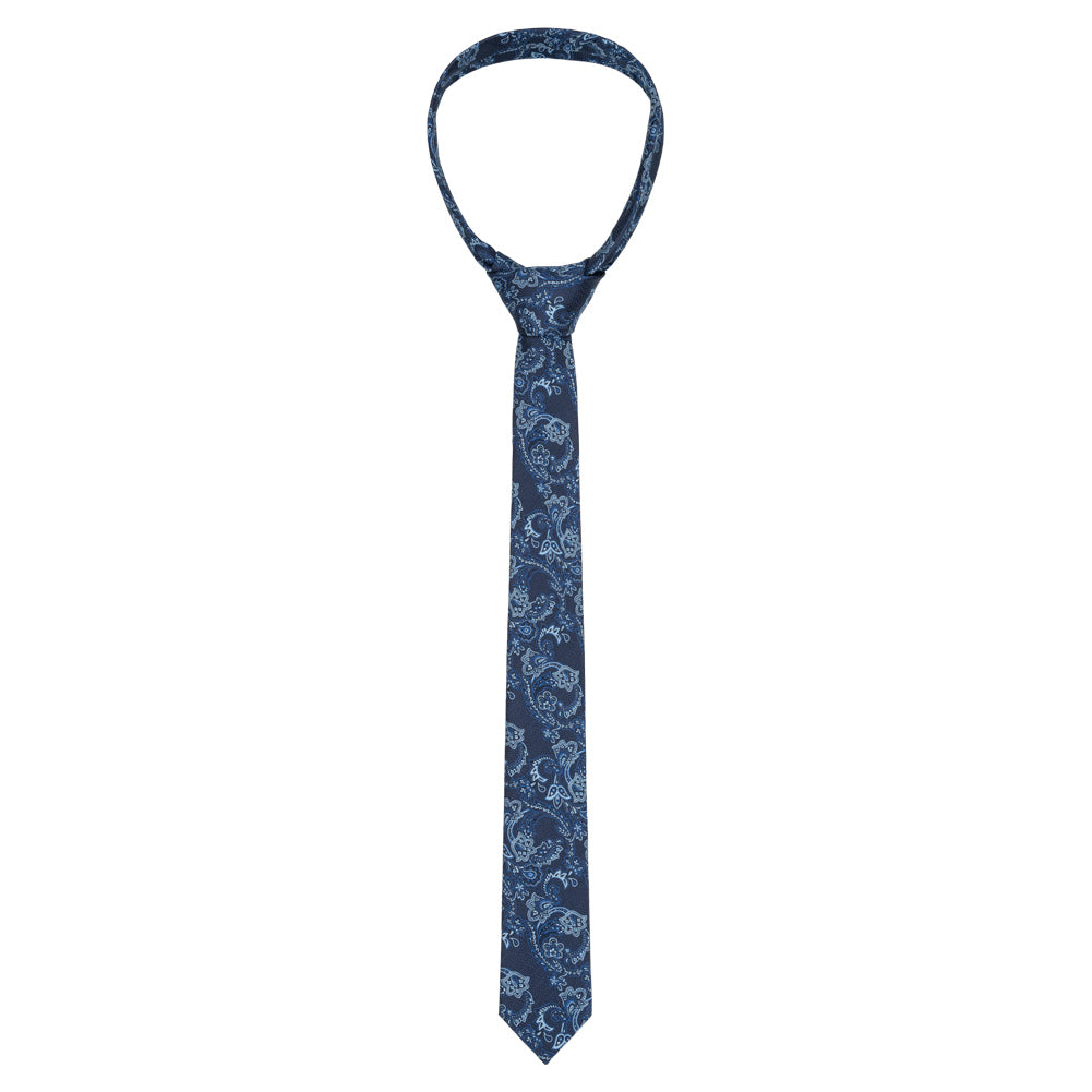 Lambretta Paisley Heren Gebreide Stropdas en Pochet LAMAW2314-NAVY