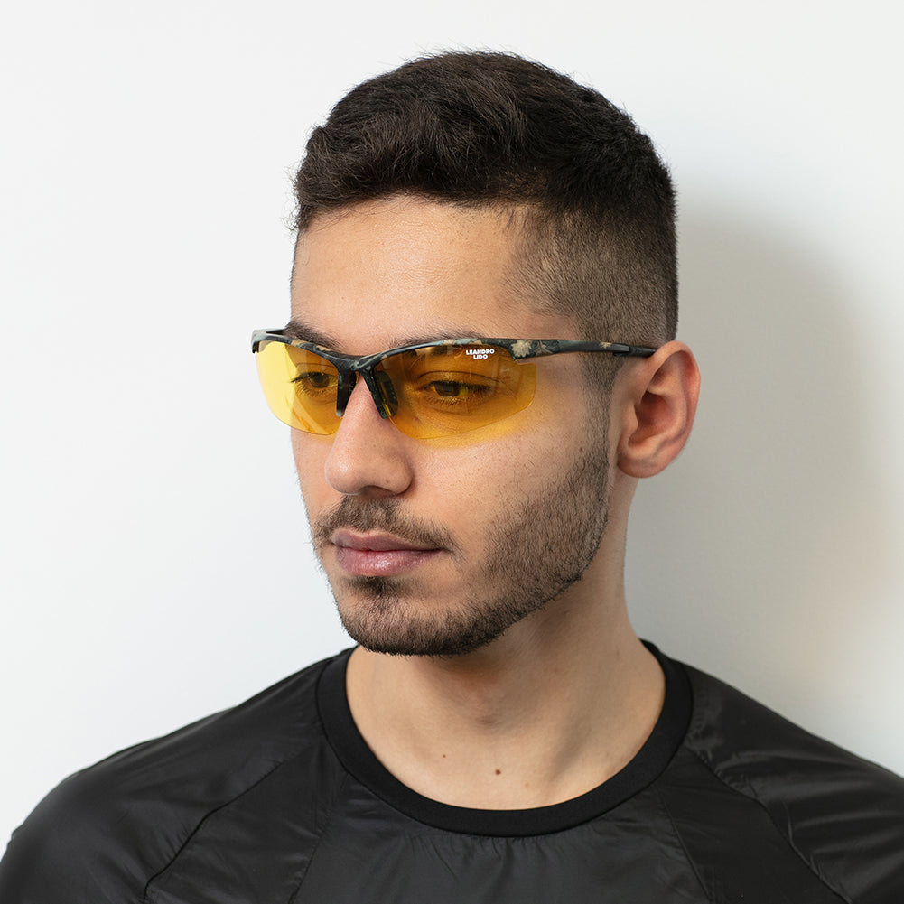 LEANDRO LIDO Power Sport zonnebril camo/geel