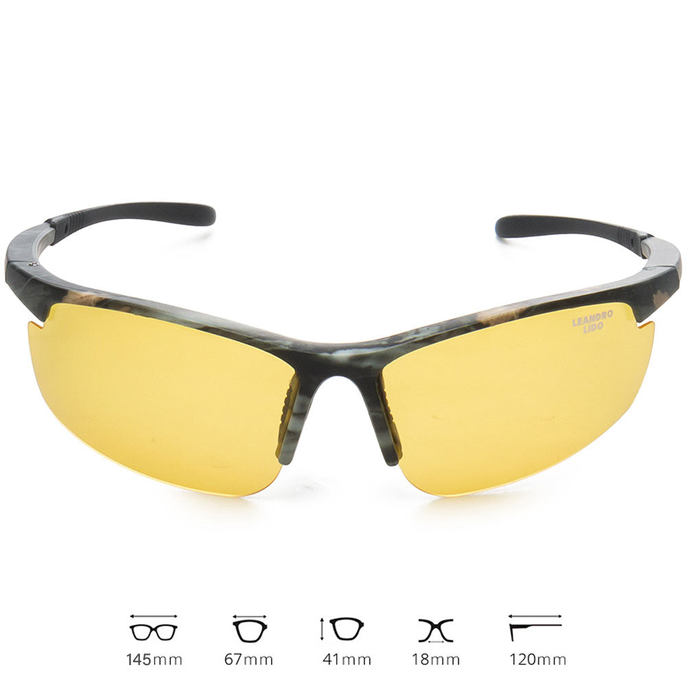 LEANDRO LIDO Power Sport zonnebril camo/geel