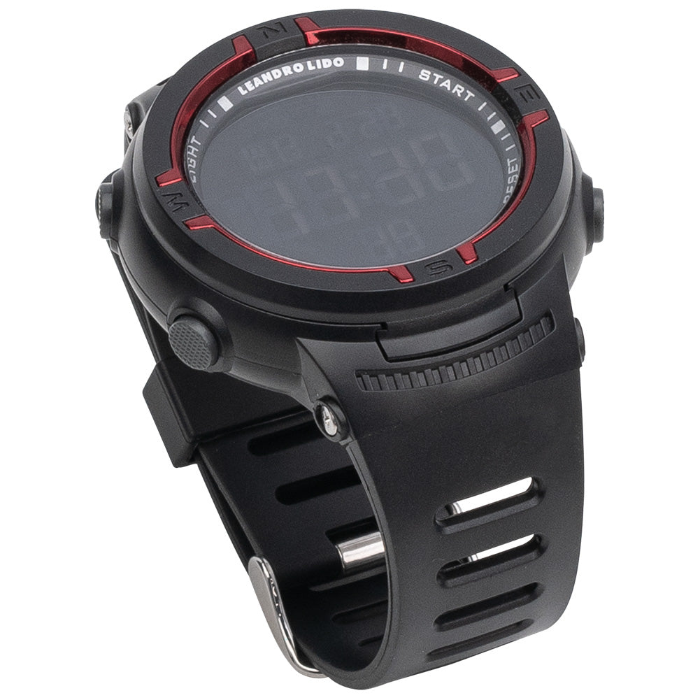 LEANDRO LIDO "Vernazza" Uniseks sporthorloge zwart/rood