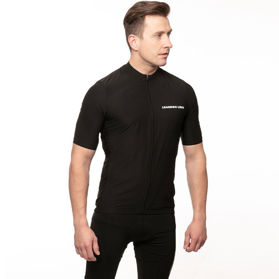 LEANDRO LIDO "Portofino" heren fietsshirt korte mouw zwart