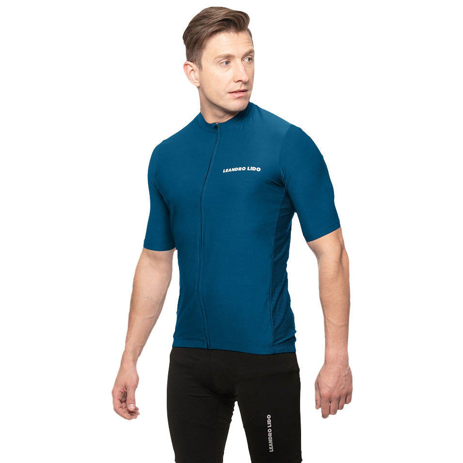 LEANDRO LIDO "Portofino" Wielrenshirt Korte Mouw Heren blauw