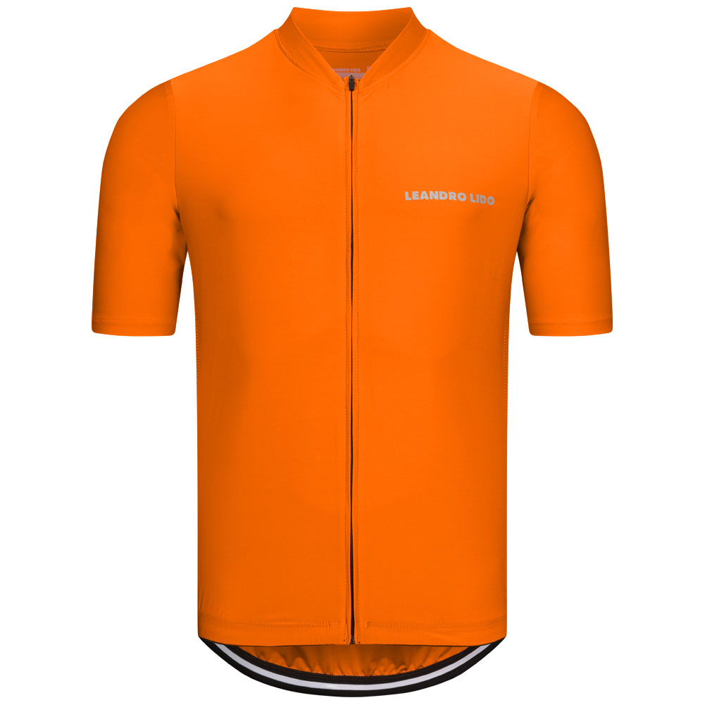LEANDRO LIDO "Portofino" heren wielershirt korte mouwen oranje