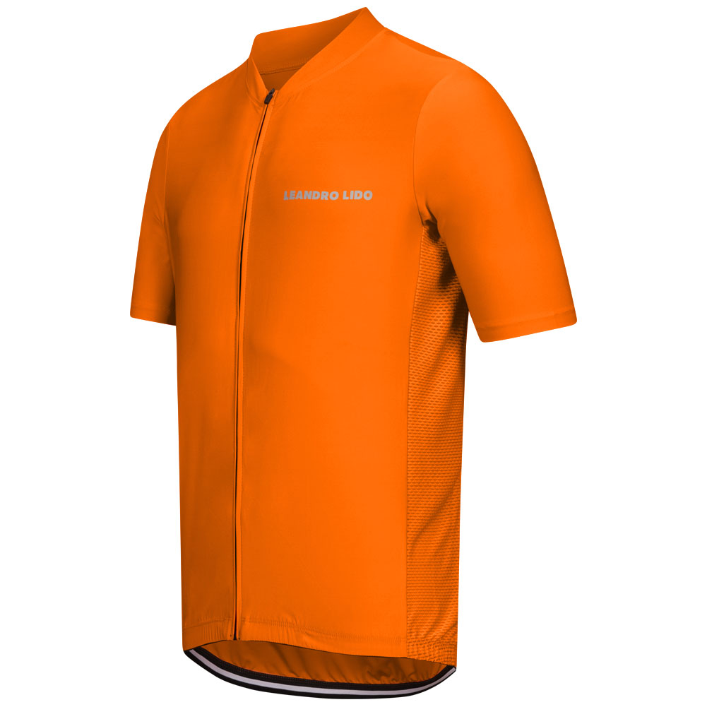 LEANDRO LIDO "Portofino" heren wielershirt korte mouwen oranje
