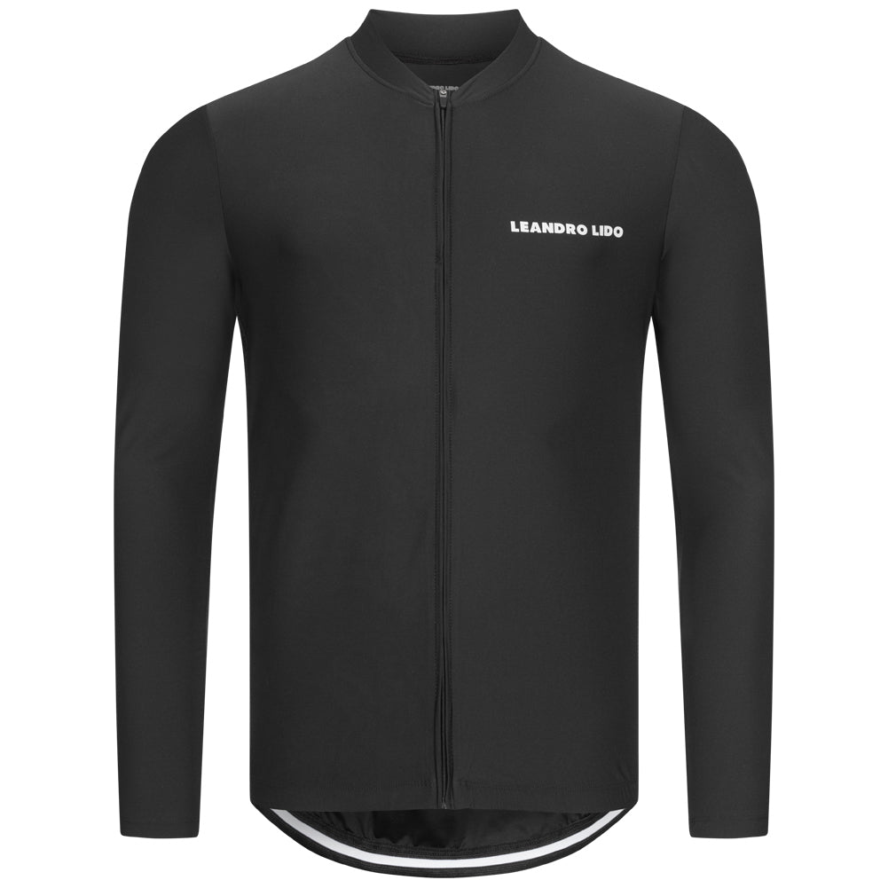 LEANDRO LIDO "Procida" Wielrennershirt met lange mouwen voor heren zwart