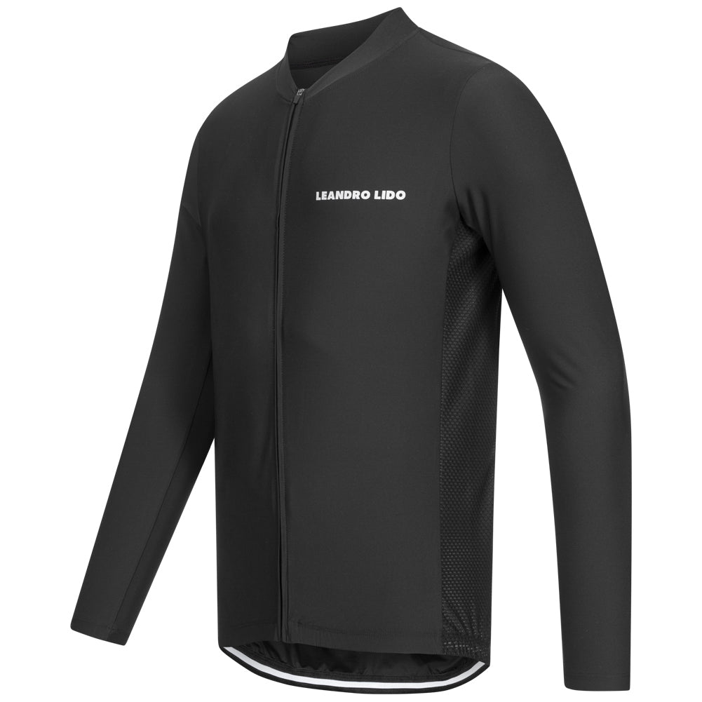 LEANDRO LIDO "Procida" Wielrennershirt met lange mouwen voor heren zwart