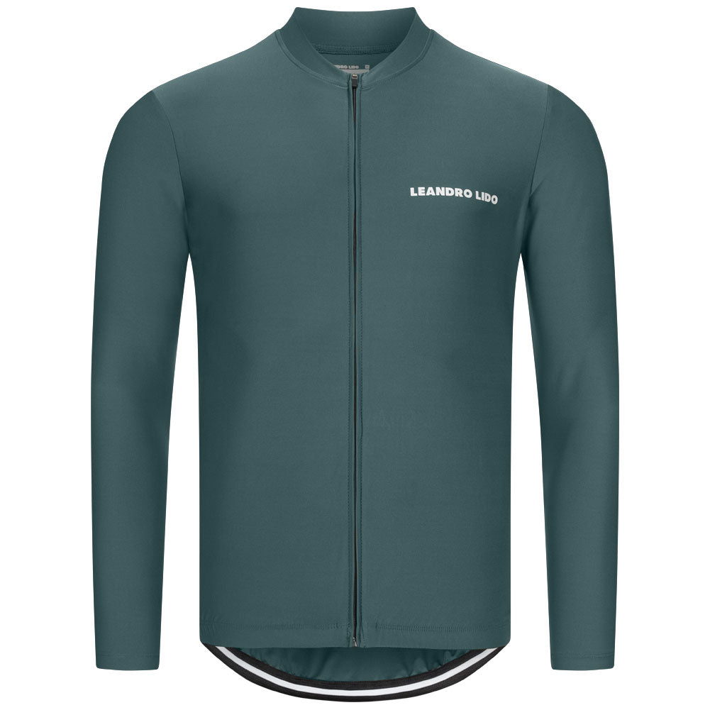 LEANDRO LIDO "Procida" Wielrennershirt met lange mouwen voor heren groen