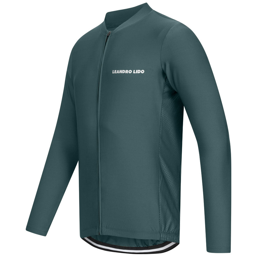 LEANDRO LIDO "Procida" Wielrennershirt met lange mouwen voor heren groen