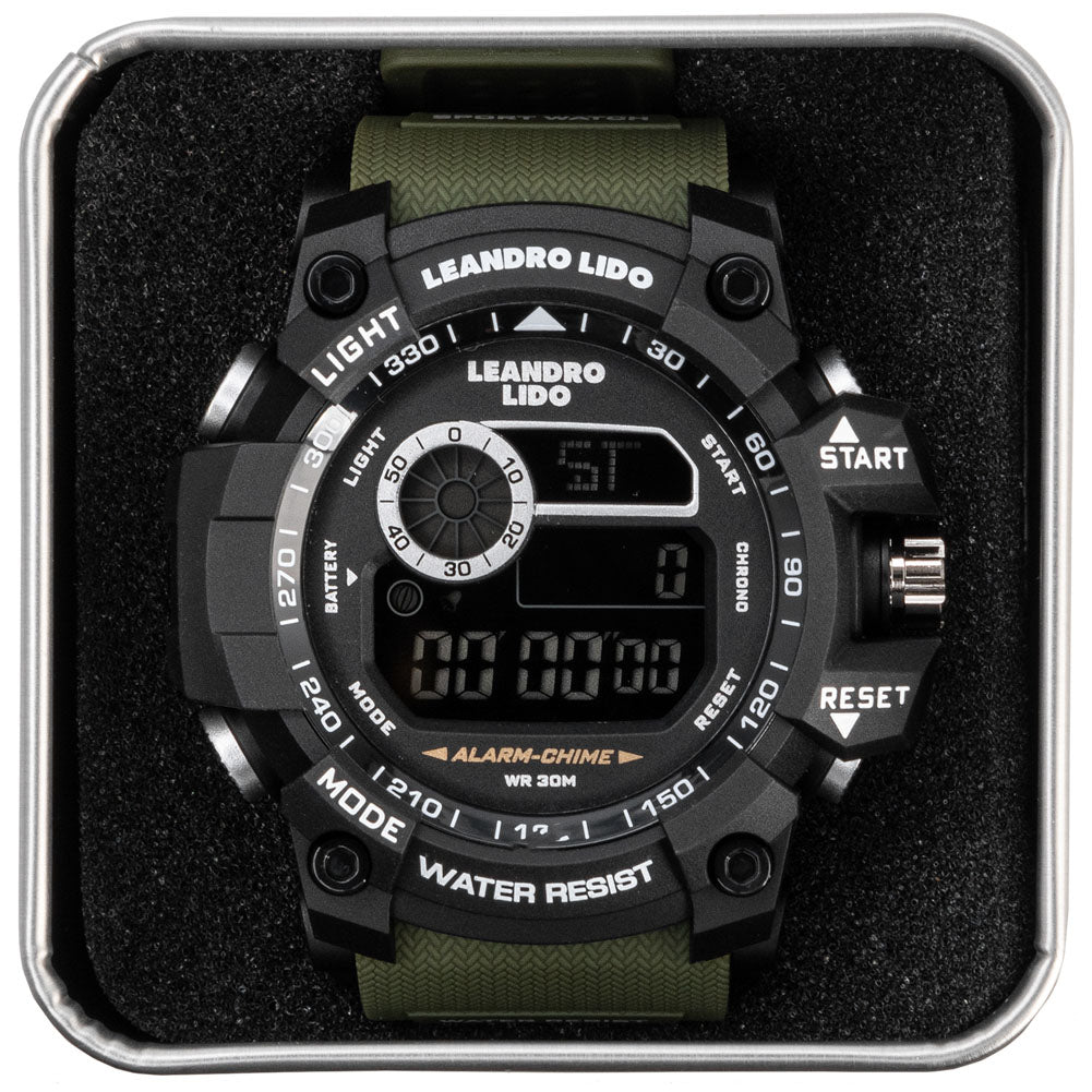 LEANDRO LIDO "Palermo" Unisex Sporthorloge donkergroen