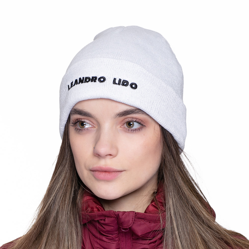 LEANDRO LIDO "Callata" Beanie Wintermuts wit