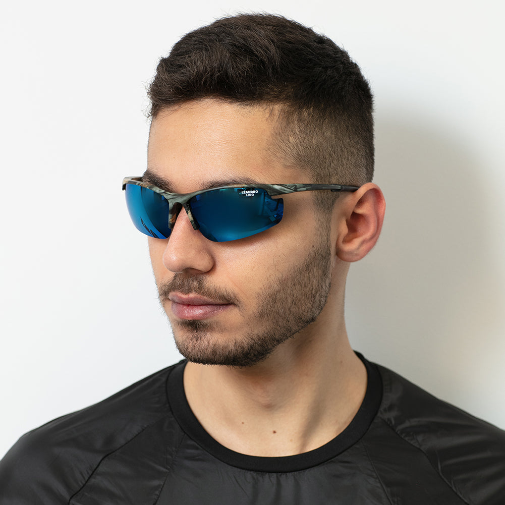 LEANDRO LIDO Power Sport zonnebril camo/blauw