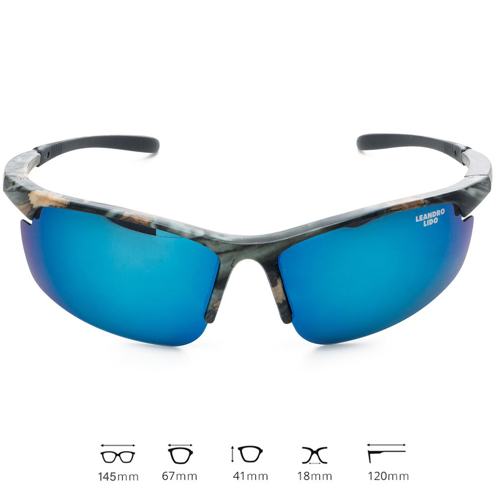 LEANDRO LIDO Power Sport zonnebril camo/blauw