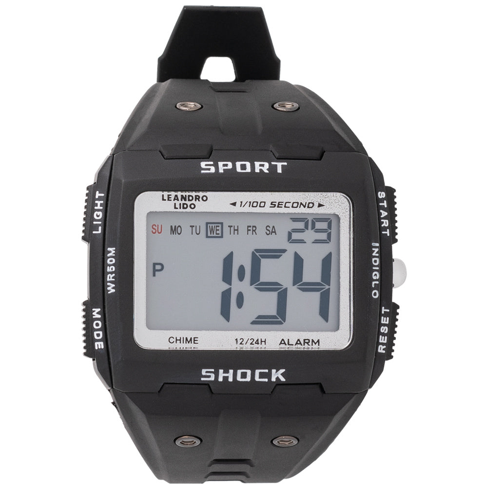 LEANDRO LIDO "Sterpeto" Unisex sporthorloge zwart