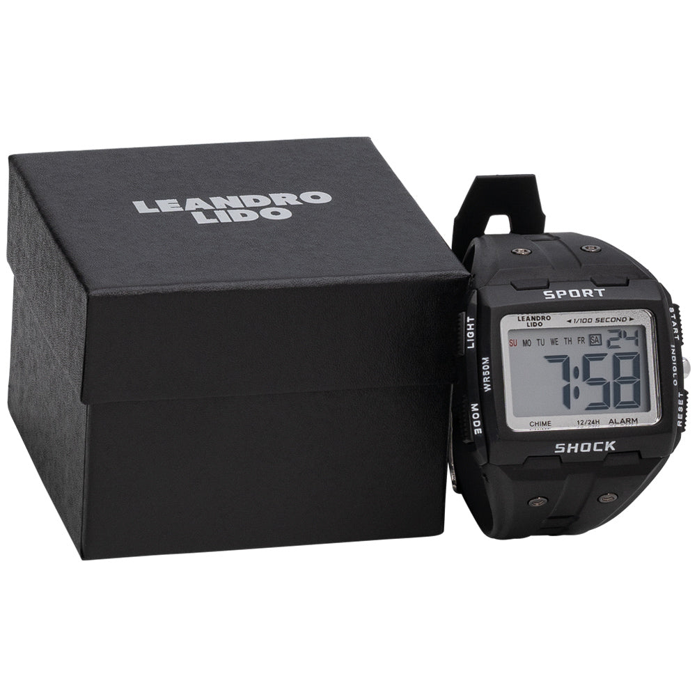 LEANDRO LIDO "Sterpeto" Unisex sporthorloge zwart