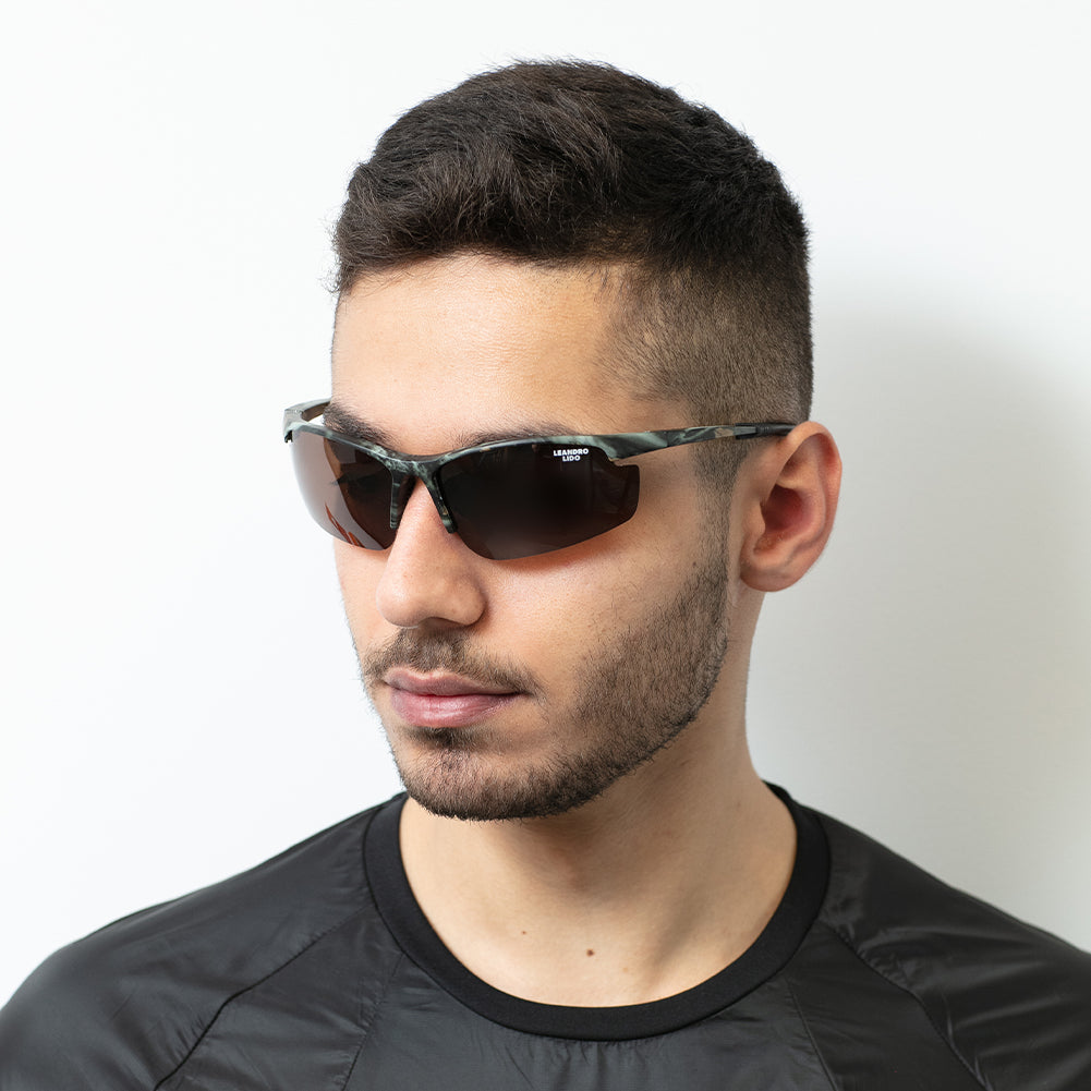 LEANDRO LIDO Power Sport zonnebril camo/bruin