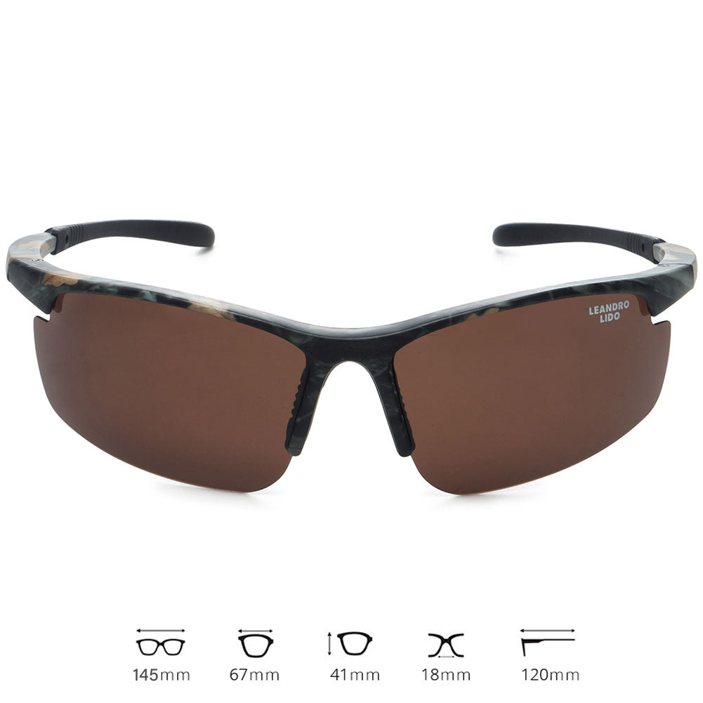 LEANDRO LIDO Power Sport zonnebril camo/bruin