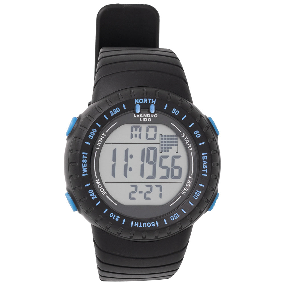 LEANDRO LIDO "Vescia" Unisex Sporthorloge zwart/blauw