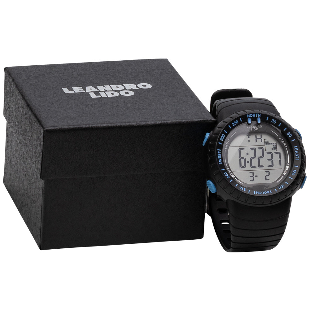 LEANDRO LIDO "Vescia" Unisex Sporthorloge zwart/blauw