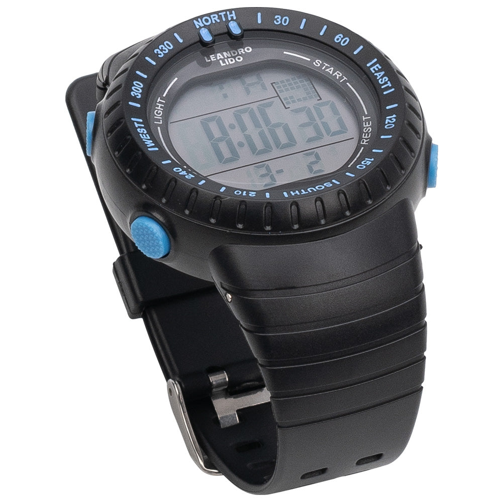 LEANDRO LIDO "Vescia" Unisex Sporthorloge zwart/blauw