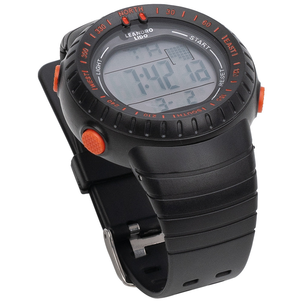 LEANDRO LIDO "Vescia" Unisex Sporthorloge zwart/oranje