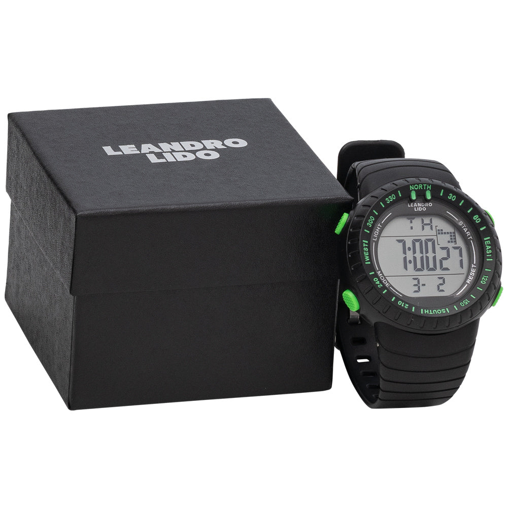LEANDRO LIDO "Vescia" Unisex Sporthorloge zwart/groen