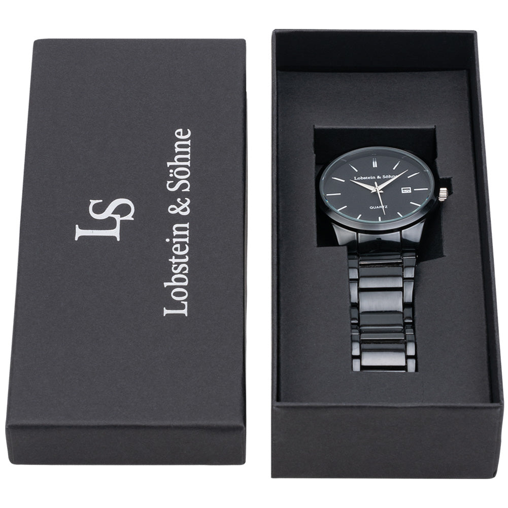 Lobstein & Zonen® "Oskar" horloge zwart