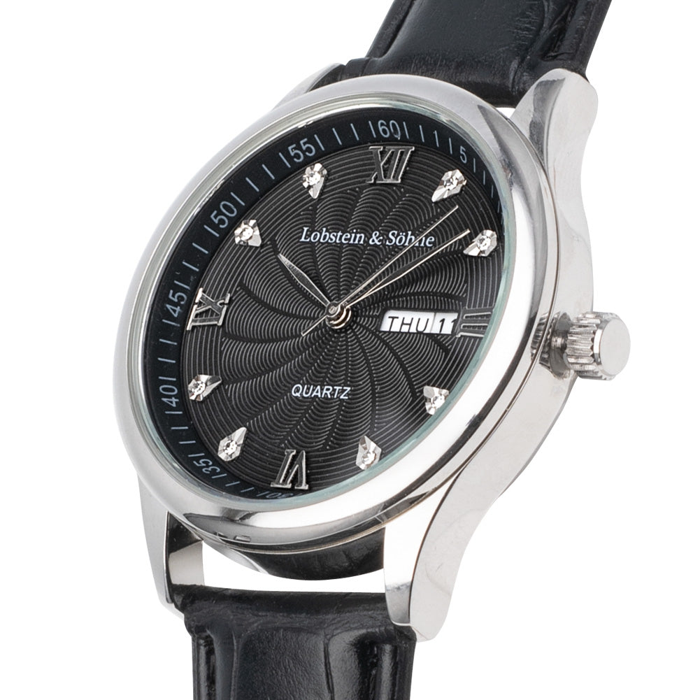 Lobstein & Söhne® "Augustus" horloge zwart